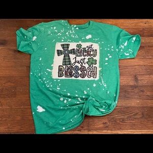 Bleached T-shirt- st. Patrick’s day- blessed